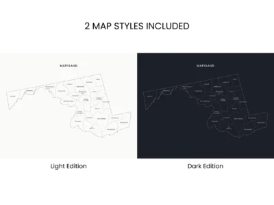maryland-counties-map-printable-light-dark-included-map-styles-info Maryland Counties Map Printable, Labeled County Map, Light & Dark Styles