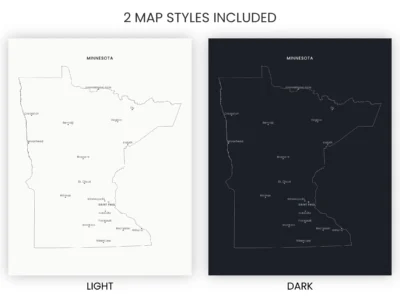 minnesota-cities-map-printable-light-dark-included-map-styles-info Minnesota Cities Map Printable, Labeled City Map, Light & Dark Styles