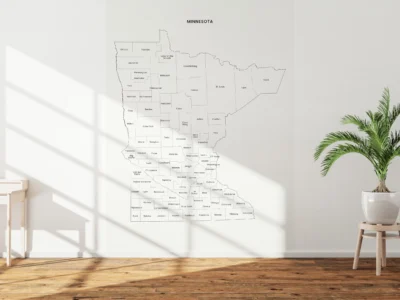 minnesota-counties-map-printable-light-wall Minnesota Counties Map Printable, Labeled County Map, Light & Dark Styles