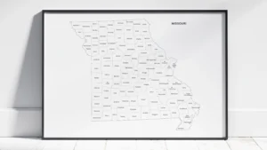 missouri-counties-map-printable-labeled-black-frame Missouri Counties Map Printable, Blank & Labeled