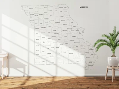 missouri-counties-map-printable-light-wall Missouri Counties Map Printable, Labeled County Map, Light & Dark Styles