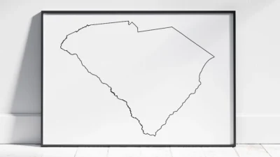 South Carolina Blank Outline Map Printable, State Outline, JPG PDF PNG