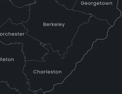 South Carolina Counties Map Printable, Labeled County Map, Light & Dark Styles