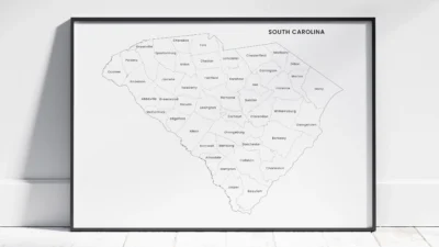 South Carolina Counties Map Printable, Blank & Labeled