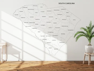 South Carolina Counties Map Printable, Blank & Labeled
