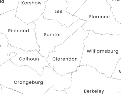 South Carolina Counties Map Printable, Blank & Labeled