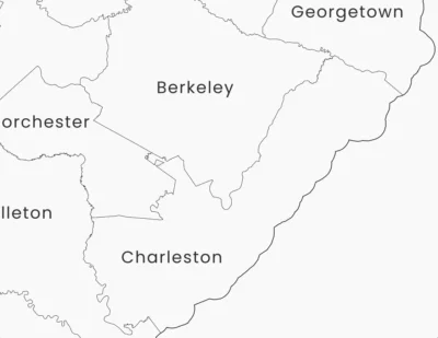 South Carolina Counties Map Printable, Labeled County Map, Light & Dark Styles