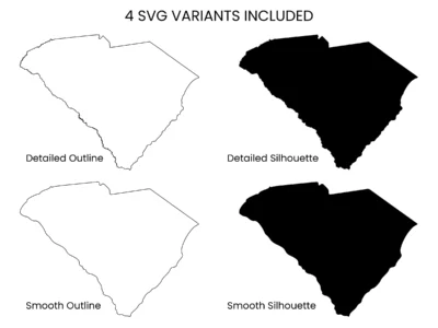 South Carolina SVG Bundle, State Cut Files, SVG DXF EPS PNG