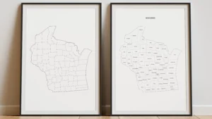 wisconsin-counties-map-printable-blank-labeled-black-frame Wisconsin Counties Map Printable, Blank & Labeled
