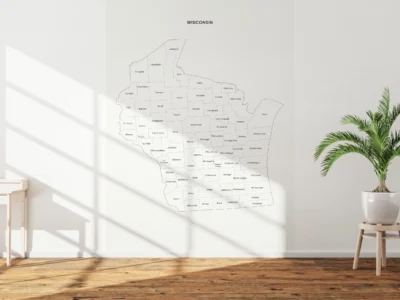 wisconsin-counties-map-printable-light-wall Wisconsin Counties Map Printable, Labeled County Map, Light & Dark Styles
