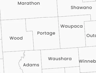 wisconsin-counties-map-printable-light-zoom-detail Wisconsin Counties Map Printable, Labeled County Map, Light & Dark Styles