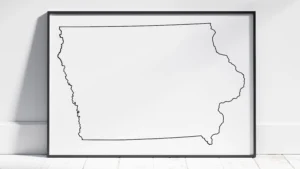 Iowa Blank Outline Map Printable, State Outline, JPG PDF PNG