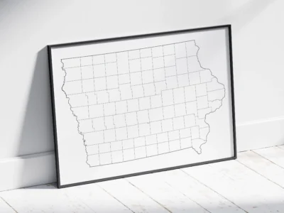 Iowa Counties Map Printable, Blank & Labeled