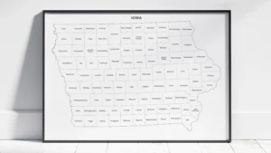 Iowa Counties Map Printable, Blank & Labeled