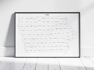 Iowa Counties Map Printable, Blank & Labeled