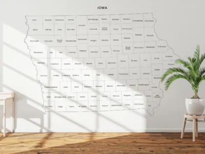 Iowa Counties Map Printable, Blank & Labeled