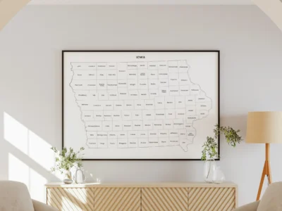 Iowa Counties Map Printable, Blank & Labeled
