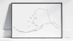 Alaska Blank Outline Map Printable, State Outline, JPG PDF PNG
