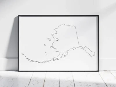 Alaska Blank Outline Map Printable, State Outline, JPG PDF PNG
