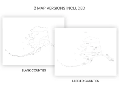 Alaska Counties Map Printable, Blank & Labeled | County Equivalent Map | JPG & PDF