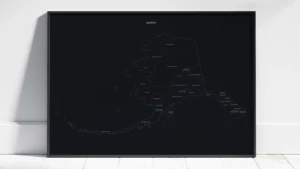 Alaska Counties Map Printable, Labeled County Map, Light & Dark Styles