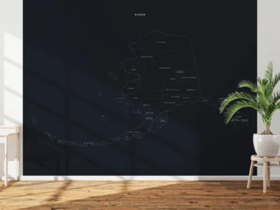 Alaska Counties Map Printable, Labeled County Map, Light & Dark Styles