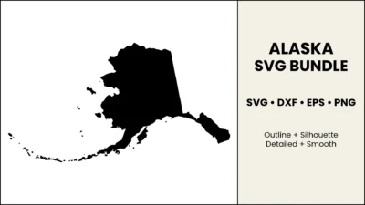 Alaska SVG Bundle, State Cut Files, SVG DXF EPS PNG