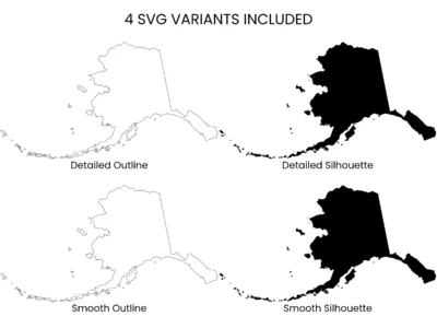 Alaska SVG Bundle, State Cut Files, SVG DXF EPS PNG