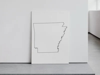 arkansas-blank-outline-map-printable-clean-frame Arkansas Blank Outline Map Printable, State Outline, JPG PDF PNG
