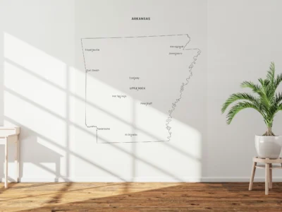 arkansas-cities-map-printable-light-wall Arkansas Cities Map Printable, Labeled City Map, Light & Dark Styles