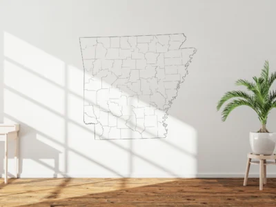 Arkansas Counties Map Printable, Blank & Labeled