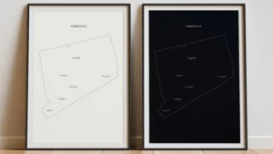 Connecticut Cities Map Printable, Labeled City Map, Light & Dark Styles