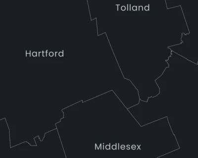 Connecticut Historic Counties Map Printable, Labeled Map, Light & Dark Styles
