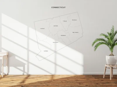 Connecticut Historic Counties Map Printable, Blank & Labeled