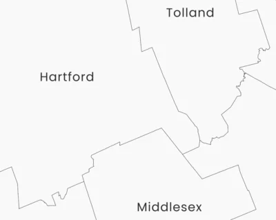 Connecticut Historic Counties Map Printable, Labeled Map, Light & Dark Styles
