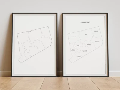 Connecticut Planning Regions Map Printable, Blank & Labeled
