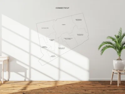 Connecticut Planning Regions Map Printable, Blank & Labeled