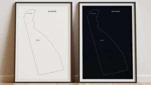delaware-cities-map-printable-light-dark-black-frames Delaware Cities Map Printable, Labeled City Map, Light & Dark Styles