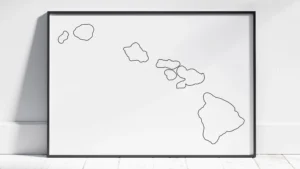 Hawaii Blank Outline Map Printable, State Outline, JPG PDF PNG