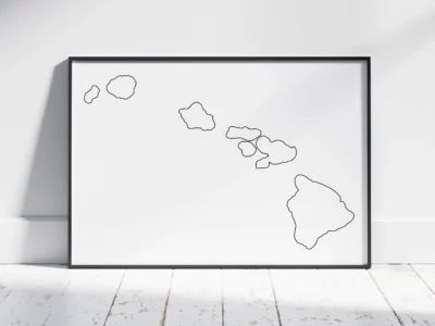 hawaii-blank-outline-map-printable-black-frame Hawaii Blank Outline Map Printable, State Outline, JPG PDF PNG