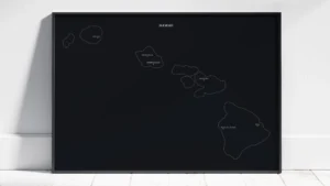 Hawaii Cities Map Printable, Labeled City Map, Light & Dark Styles