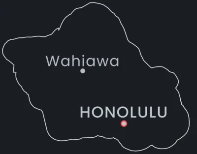 Hawaii Cities Map Printable, Labeled City Map, Light & Dark Styles