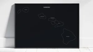Hawaii Counties Map Printable, Labeled County Map, Light & Dark Styles