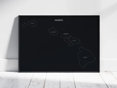 Hawaii Counties Map Printable, Labeled County Map, Light & Dark Styles