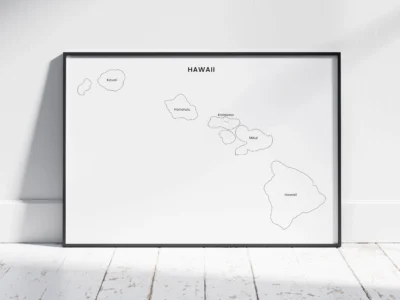 Hawaii Counties Map Printable, Blank & Labeled