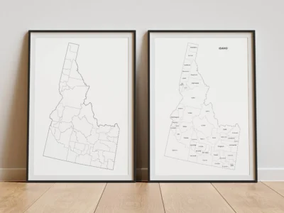 idaho-counties-map-printable-blank-labeled-black-frames Idaho Counties Map Printable, Blank & Labeled