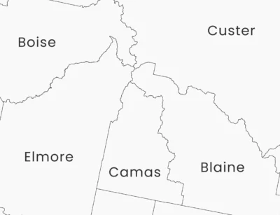 idaho-counties-map-printable-light-zoom-detail Idaho Counties Map Printable, Labeled County Map, Light & Dark Styles