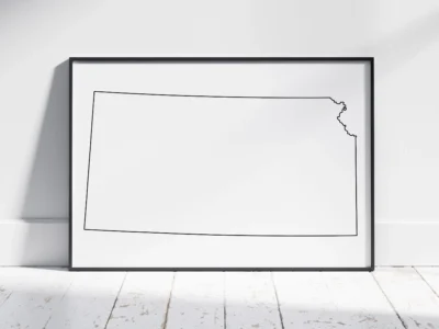 kansas-blank-outline-map-printable-black-frame Kansas Blank Outline Map Printable, State Outline, JPG PDF PNG