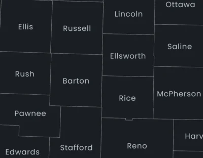 kansas-counties-map-printable-dark-zoom-detail Kansas Counties Map Printable, Labeled County Map, Light & Dark Styles