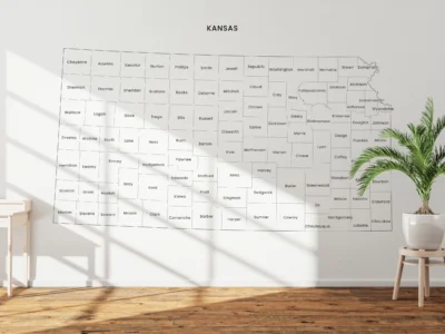 kansas-counties-map-printable-labeled-wall Kansas Counties Map Printable, Blank & Labeled